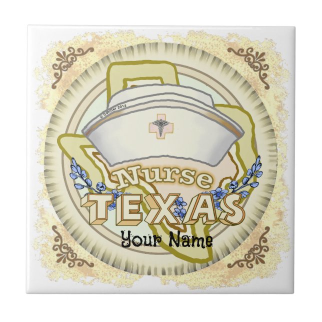 Texas Sjuksköterska Kakelplatta (Framsidan)