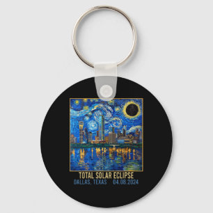 Texas Skyline Artistic Total Solar Eclipse 2024 Nyckelring