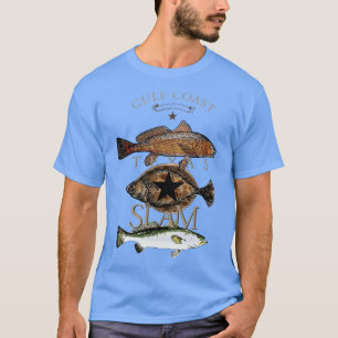 Texas Slam Fishing Red Drum Flounder Trout T Shirt