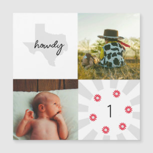 Texas Småbarn Howdy Photo Albulm-platta kort
