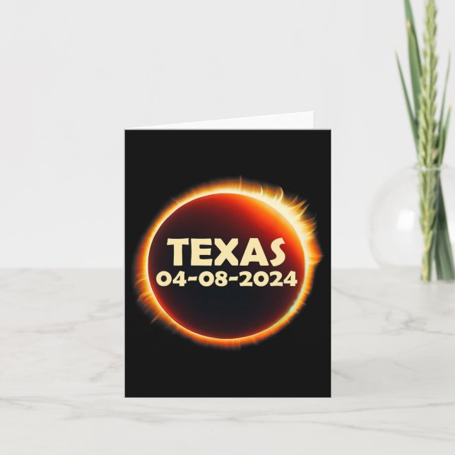 Texas Solar Eclipse 2024 April 8 Totality Texas Kort (Framsida)