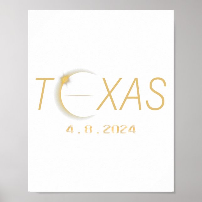 Texas Solar Eclipse 2024 Shirt Total Solar Eclipse Poster (Framsidan)