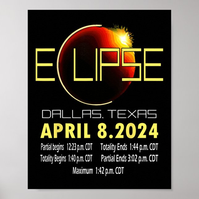 Texas Solar Eclipse 2024 Solar Eclipse Funny Texas Poster (Framsidan)