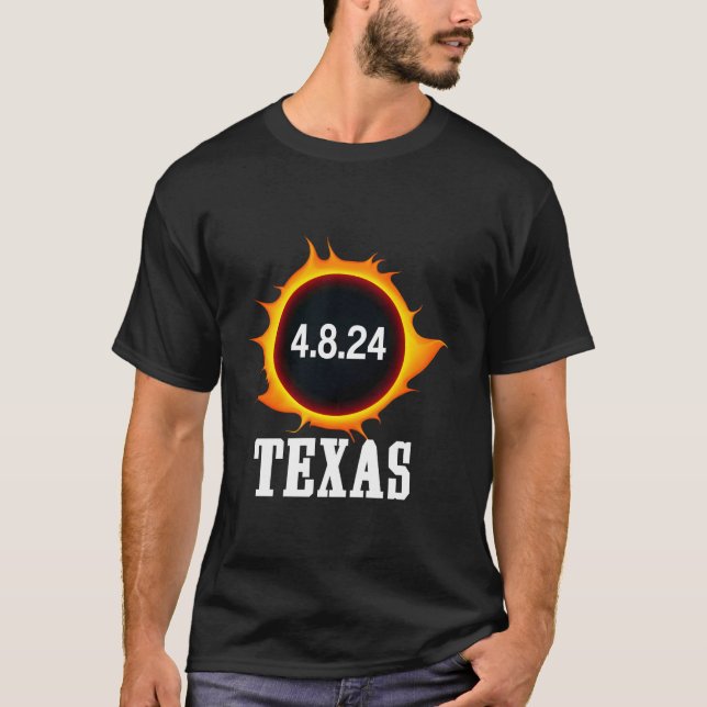 Texas Solar Eclipse Totality 4-08-24 Total 2024 T Shirt (Framsida)