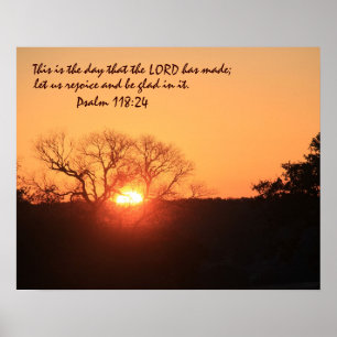 Texas soluppgång med Verse från Psalm118:24 Poster