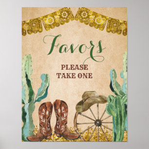 Texas Southwest Desert Cowboy Birthday Favors Poster
