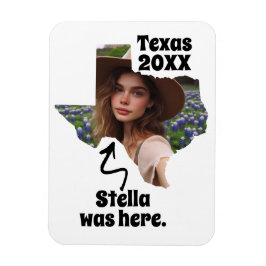 Texas Souvenir Custom Name, Photo, and Year Magnet