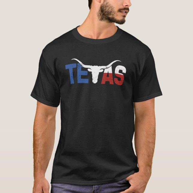 Texas Souvenir Howdy Longhorn Texan TX Dallas 1 T Shirt (Framsida)