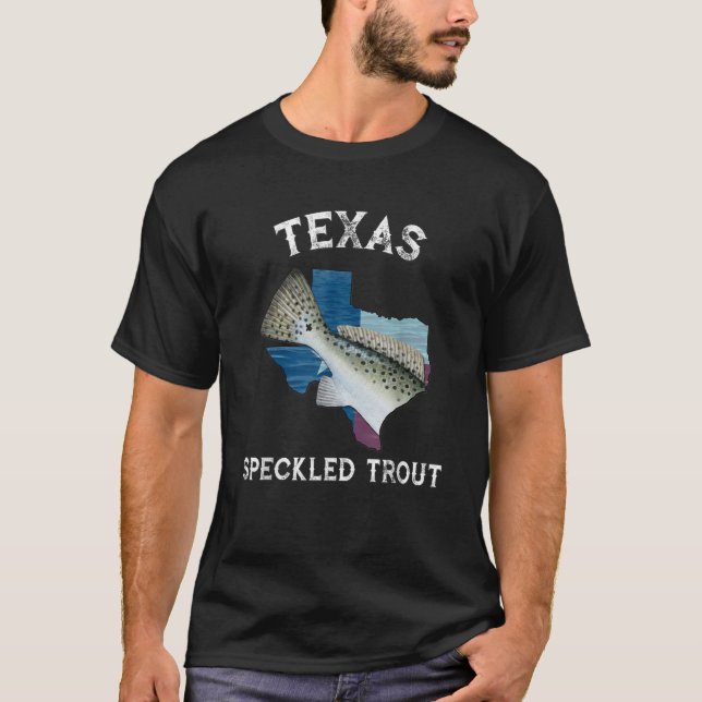 Texas Speckled Trout Lone Star Statlig flagga Fish T Shirt (Framsida)