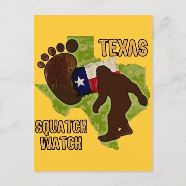 Texas Squatch Watch Vykort (Framsida)