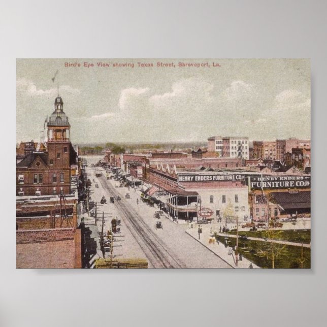 Texas St., Shavslöjport, Louisiana Vintage Poster (Framsidan)