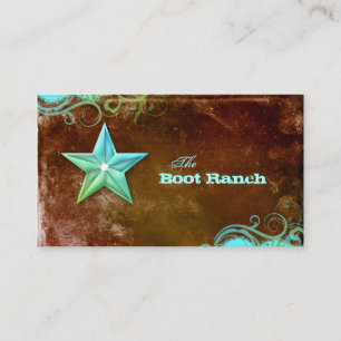 Texas Star Affärskort Brown Blue Jewelry Visitkort