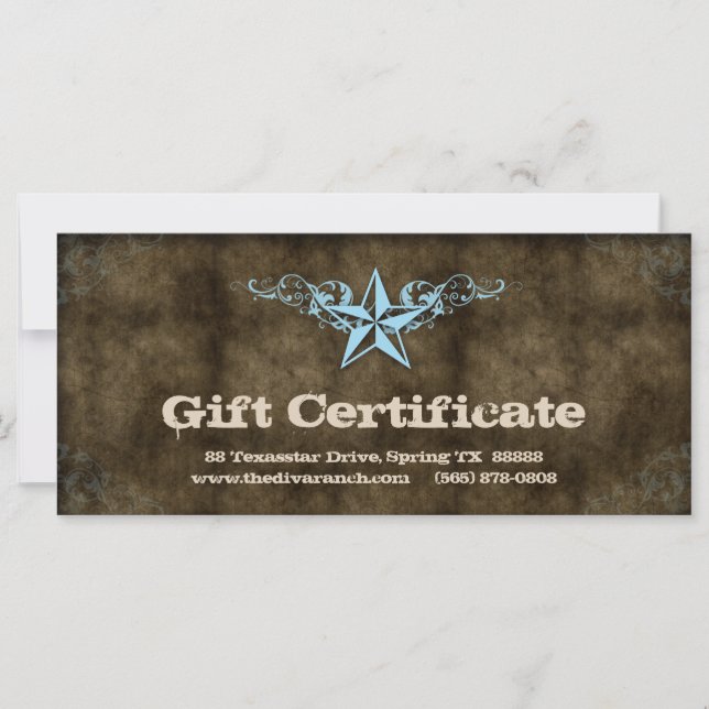 Texas Star Gift Certificate Baby blue Brown (Framsida)