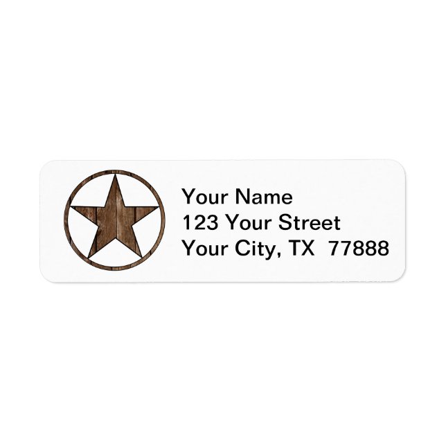 Texas Star-returadressetikett Returadress Etikett (Framsidan)