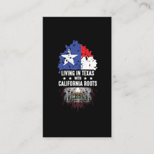 Texas State Ancestry Flagga California Roots Träd Visitkort