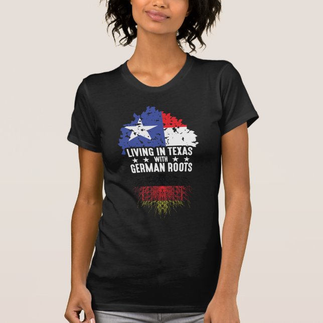 Texas State Ancestry Tysklandare Flagga German Roo T Shirt (Framsida)