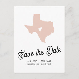 TEXAS State Destination Wedding ANY FÄRG Meddelande Vykort