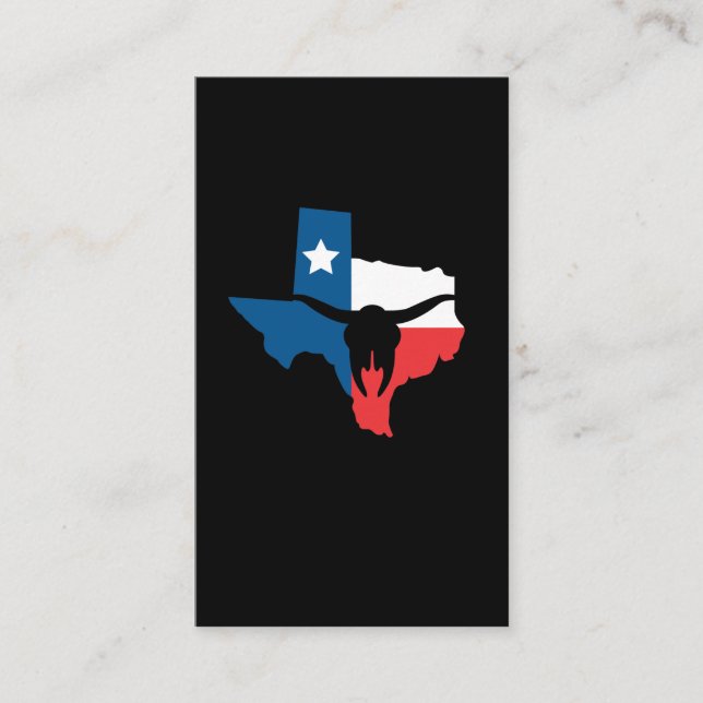 Texas State Flag Longhorn Silhouette Visitkort (Framsida)
