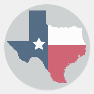 Texas State - Flagga Stickers Runt Klistermärke