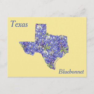 Texas State Flower Collage Karta Vykort