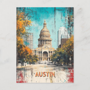 Texas State Huvudstad Austin Vykort