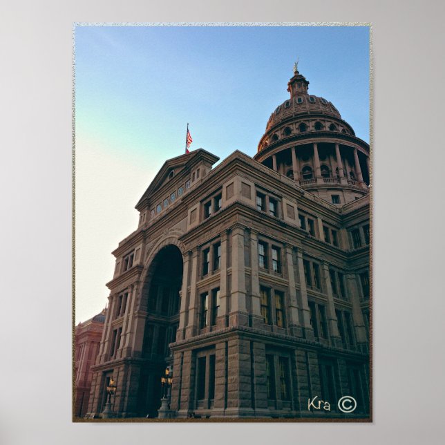 Texas State Huvudstad Byggnad, Austin TEXAS Poster (Framsidan)