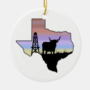 Texas State Julgransprydnad Keramik