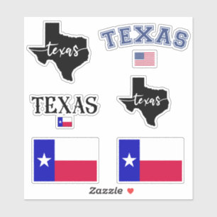 Texas State Karta AND Flagga Texas Home State Klistermärken