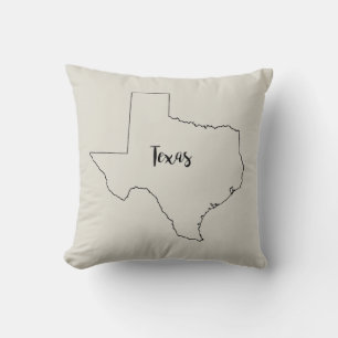 Texas State Karta Dekorativ kudde