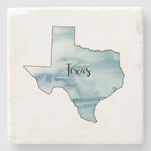 Texas State Karta Marble Stone Underlägg