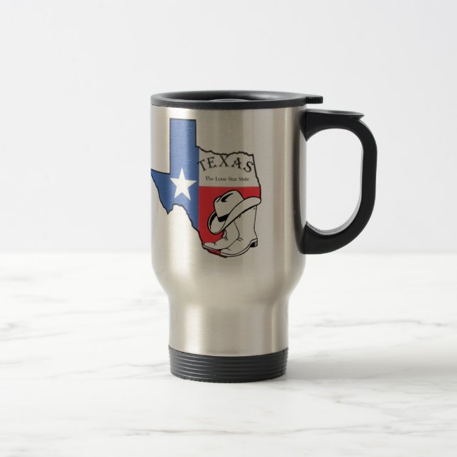 Texas State Karta med Star, Boots, Hat Aluminium M Resemugg (Höger)