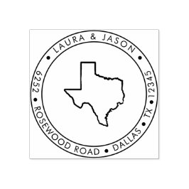 Texas State Karta Returadress Wood Stämpel