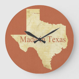 Texas State Karta Rusty Red and Cream Wall Clock Stor Klocka