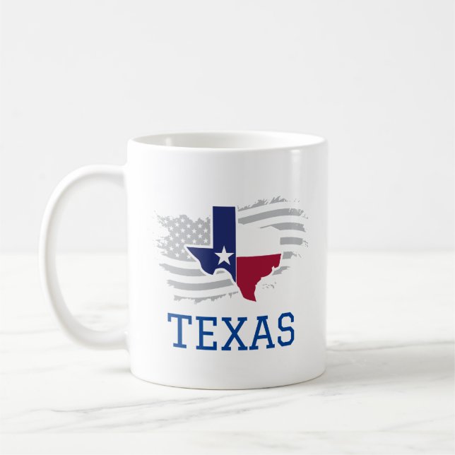 Texas State Karta USA Patriotic Texan Kaffemugg (Vänster)