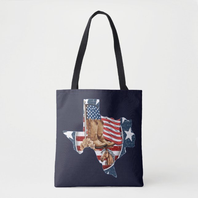 Texas State Kontur USA Häst Tygkasse (Framsida)