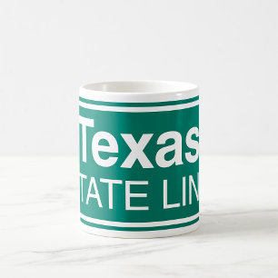 Texas State Line Classic Grön Vägmärke Kaffemugg