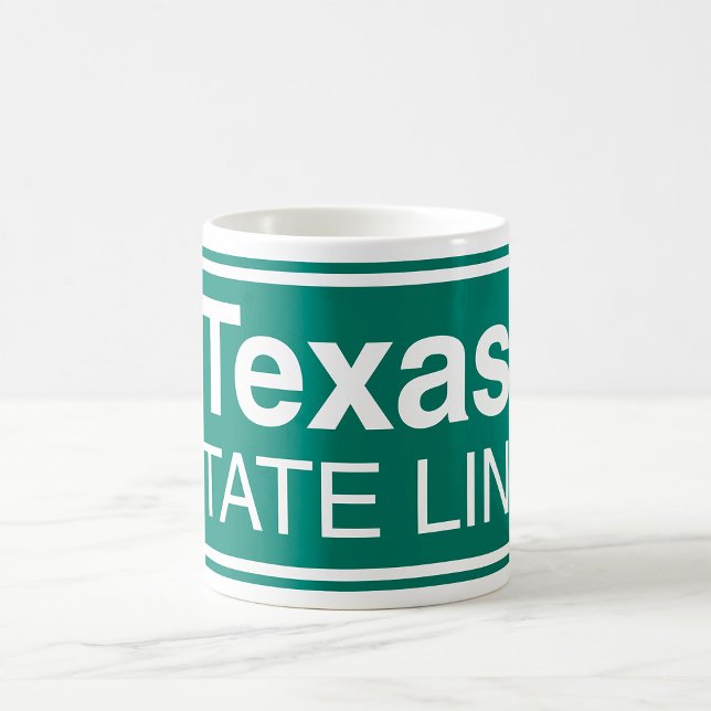 Texas State Line Classic Grön Vägmärke Kaffemugg (Skapare uppladdad)