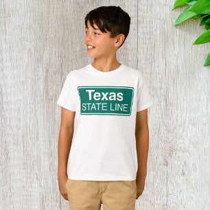 Texas State Line Classic Grön Vägmärke T Shirt