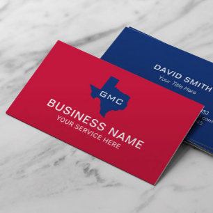 Texas State Logotyp Professionell Blue & Red Visitkort