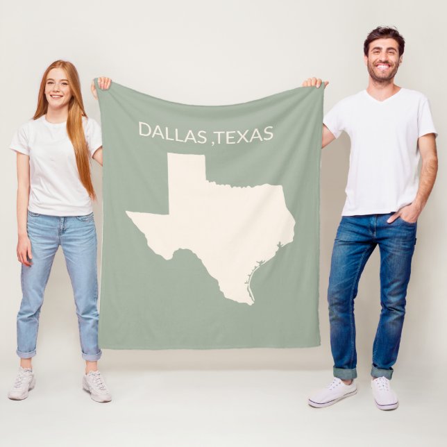 Texas State Map Home Decor  Sherpa Blanket Fleecefilt (På plats)