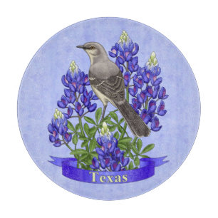 Texas State Mockingbird & Bluebonnet Flower