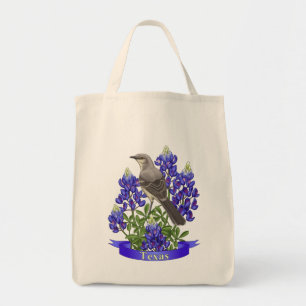 Texas State Mockingbird & Bluebonnet Flower Tygkasse