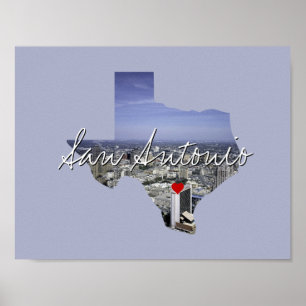 Texas State Photo infoga och namn Poster