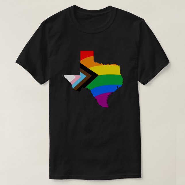 Texas State Pride HBTQ Progress Pride T Shirt (Design framsida)