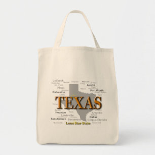 Texas State Pride Karta Silhouette Tygkasse