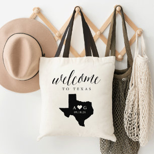 Texas State Silhouette Bröllop Welcome Tote Tygkasse