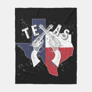 Texas State Souvenir Crossed Sex Shooter Pistols Fleecefilt