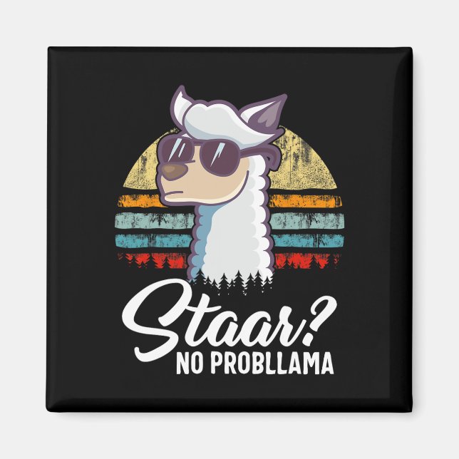 Texas State Test Day Llama Alpaca for Studenter Gi Magnet (Framsidan)