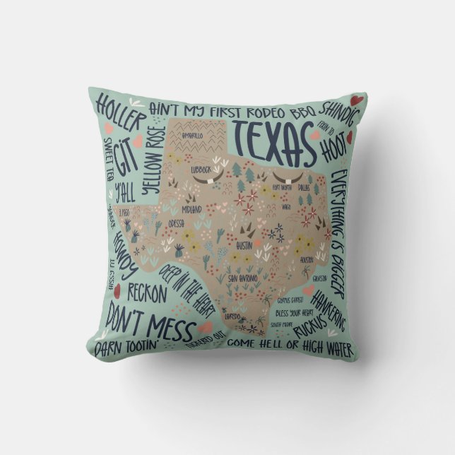 Texas State Thmet Pillow Kudde (Framsida)