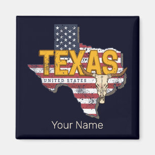 Texas State United Stater Retro Karta Vintage USA Magnet